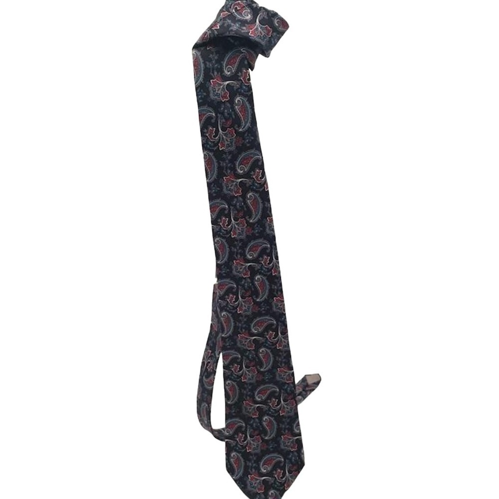 Authentic Christian Dior Mens Tie Paisley One Piece Formal Adjustable Designer